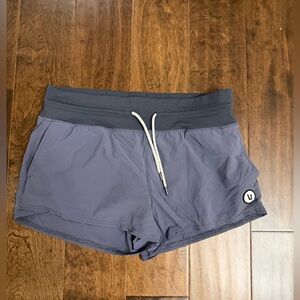 Vuori Women's Slate Blue Athletic Shorts with Drawstring